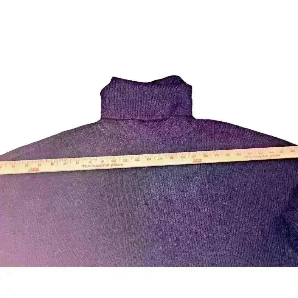 Office Cozy Normcore NEW DIRECTION Ribbed Turtleneck Sweater‎ XL Oversized - Picture 9 of 11